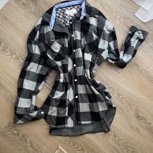 Black plaid oversized Shacket
